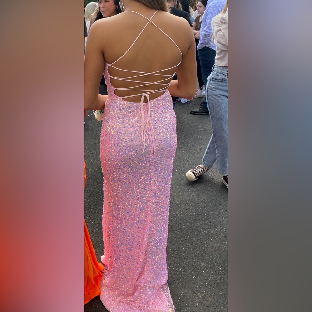 Pink sparkly prom dress